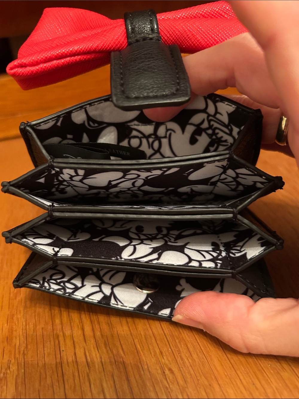 Disney Black and White Polka Dot Wallet with Red Bow Accent - Picture 3 of 5